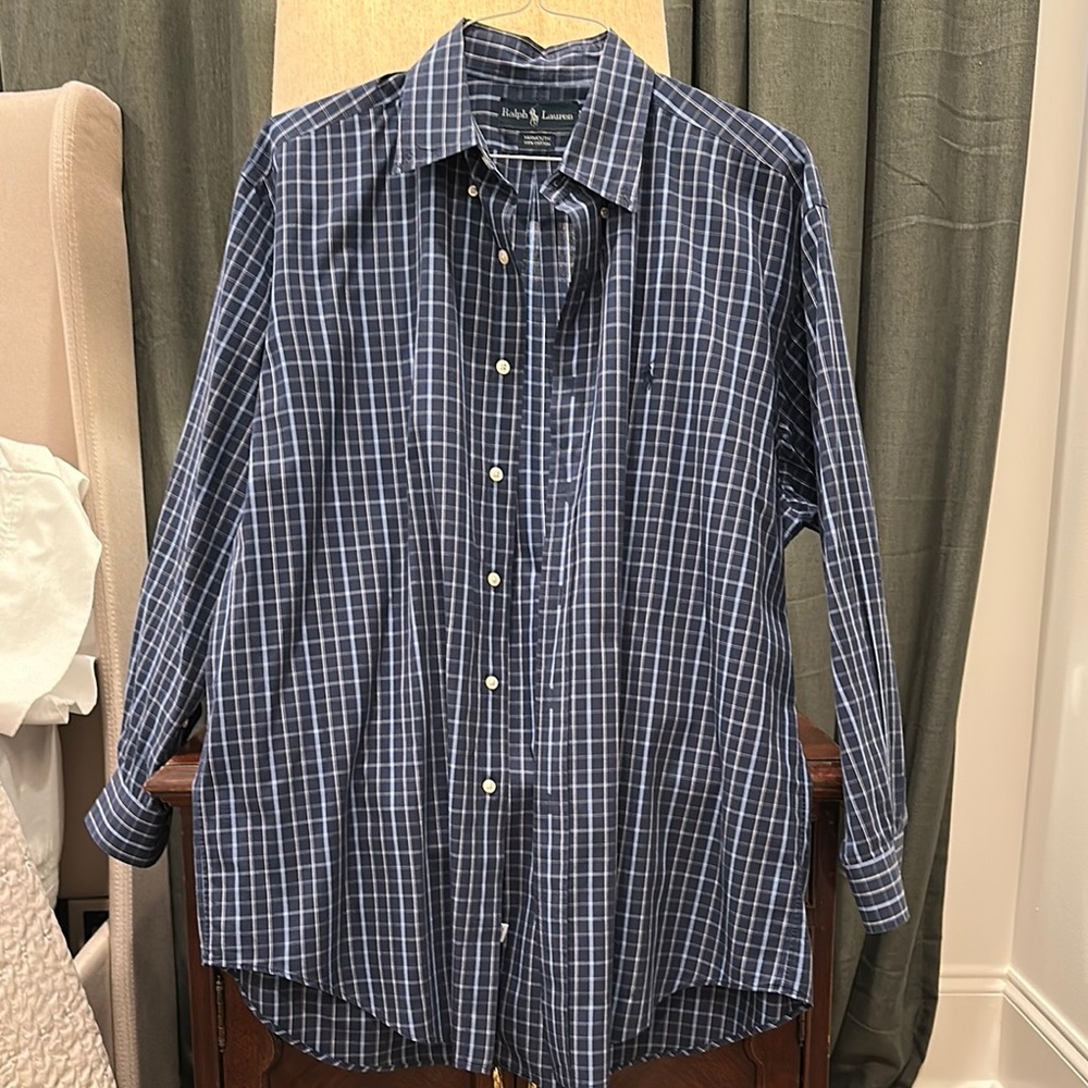 Ralph Lauren Men's Blue Checkered Shirt